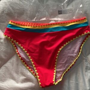Vibrant color block Bikini Bottom